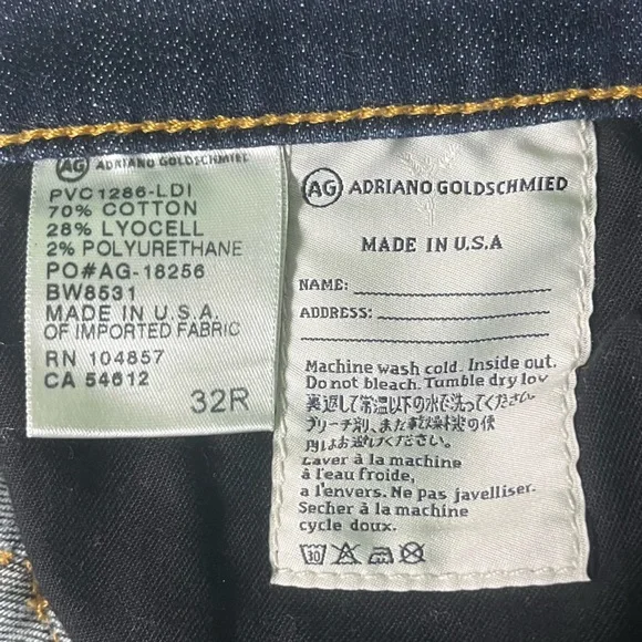 AG Adriano Goldschmied Womens Slim Straight Leg Jeans The Stevie 32R - Picture 16 of 16